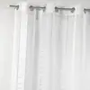 Image de Voilage organza à rayures verticales polyester gris clair 150x260 cm