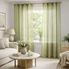 Image de Voilage coloré rayures ton sur ton polyester vert tilleul 140x260 cm