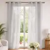 Image de Voilage poly-lin uni fluide polyester gris clair 140x240 cm