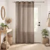 Image de Voilage uni avec fils de lurex polyester taupe 140x240 cm