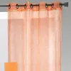 Image de Voilage organza brodé bulles polyester terracotta 140x240 cm