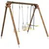 Image de Portique en bois avec siège bébé et balançoire face à face