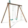 Image de Balançoire en bois traité 3 agrès