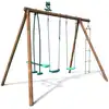 Image de Balançoire en bois traité 4 agrès