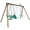 Image de Balançoire en bois traité 4 agrès