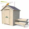 Image de Cabane en bois extérieure avec table de pique-nique