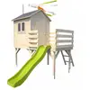 Image de Cabane en bois sur pilotis avec toboggan pour enfants