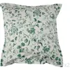 Image de Lot de 2 taies en coton blanc imprimé vert 65 x 65 cm