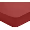 Image de Drap housse coton rouge 90x190 cm