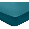 Image de Drap housse satin de coton coloris canard 90x190 cm