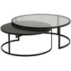 Image de Tables gigognes en verre trempé et métal noir