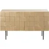Image de Buffet 2 portes placage chêne effet damier L125