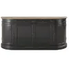 Image de Buffet 4 portes 2 tiroirs en pin recyclé noir L190