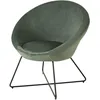 Image de Fauteuil en velours vert pieds en acier noir