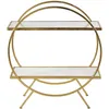 Image de Etagère en métal doré et marbre blanc