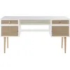 Image de Bureau bicolore 2 portes 2 tiroirs cannage en rotin