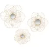 Image de Miroirs fleurs en fer forgé et aluminium doré (x3)