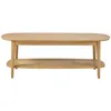 Image de Table basse 2 plateaux en pin cannage en rotin L115