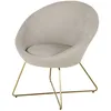 Image de Fauteuil beige et pieds en acier doré