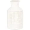 Image de Vase en grès blanc motif quadrillé beige H13