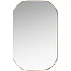 Image de Miroir rectangulaire arrondi en acier doré, 45x70 cm