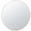 Image de Miroir rond biseauté en acier doré, D120 cm