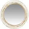 Image de Miroir rond en acier filaire doré, D90 cm