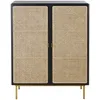 Image de Buffet 2 portes noir cannage en rotin