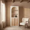 Image de Bibliothèque 2 portes 2 étagères blanc crème L78