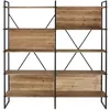 Image de Etagère en bois de sapin et métal noir L176