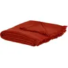 Image de Plaid en coton tissé gaufré terracotta à franges 130x170