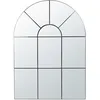 Image de Miroir arche fenêtre en aluminium noir, 80x110 cm