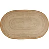 Image de Tapis ovale en jute tressé et passpoil en coton ocre 90x150