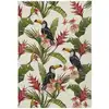 Image de Tapis d'extérieur tissé jacquard motif tropical multicolore 160x230