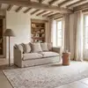 Image de Grand tapis style oriental tissé jacquard beige et gris 200x300
