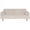 Image de Canapé convertible 2/3 places en velours côtelé beige