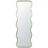 Image de Miroir rectangulaire ondulé en aluminium doré, 50x150 cm