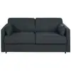Image de Canapé convertible 2/3 places en tissu polyester tramé gris anthracite, matelas 18 cm
