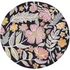 Image de Tapis rond tufté motif floral multicolore D160