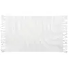 Image de Tapis en coton recyclé tufté blanc motif ondulés et franges 60x90