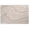 Image de Tapis tuftée et ciselée motifs vagues beiges et marron 140x200