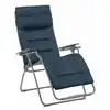 Image de Fauteuil pliant matelassé zéro gravité en acier bleu l88xl71xh115