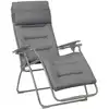Image de Fauteuil pliant matelassé zéro gravité en acier gris l88xl71xh115