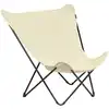 Image de Fauteuil papillon grande largeur en acier beige l83xl91xh87