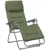 Image de Fauteuil pliant matelassé zéro gravité en acier vert l88xl71xh115