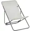 Image de Chilienne jardin pliant multi-positions en acier beige L83xl62xH91