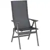 Image de Fauteuil pliant dossier haut en aluminium gris l64xl62xh117