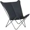 Image de Fauteuil papillon matelassé grande largeur en acier gris l83xl91xh87