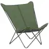 Image de Fauteuil papillon matelassé grande largeur en acier vert l83xl91xh87