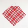 Image de Lot de 2 bavoirs coton carreaux vichy Normand rouge 50x50